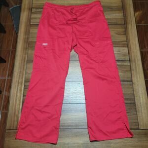 Cherokee Workwear Red Unisex Scrub Pants - Size Petite Medium
